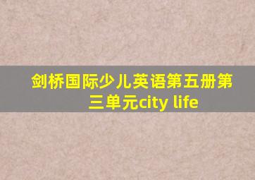 剑桥国际少儿英语第五册第三单元city life